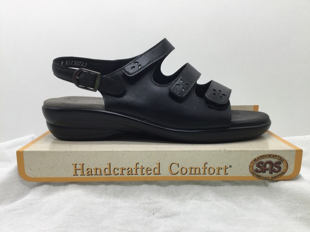 SAS Quatro Black Slingback Sandal Womens 7S NIB